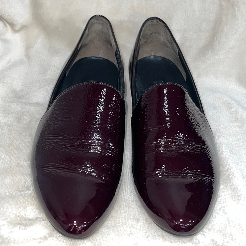 PAUL GREEN NAOMI TRENDY MAROON BORDEAUX PATENT LEATHER LOAFERS UK 7/US 9.5